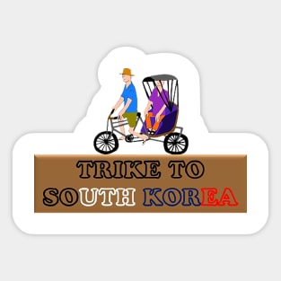 Trike to South Korea - Three - Wheeled Cycle Sticker